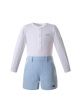 New Boys Clothing Sets White Shirt + Blue Short Cotton Boys Wear                   