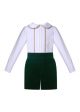 Boy Green Velvet Clothing Set 2 Pieces