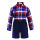 Boys Clothing Set Little Gentlemen Shirts+Plaid Shorts 885