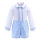 New Design Autumn Blue White Boy Clothing Set 898