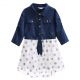 Turn-Down Collar Polka Dot Pattern Toddler Dress 056