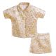 Summer Golden Silk Floral Girls Clothes Set 724F