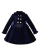 Sweet Navy Blue Girls Coat with Lace and Bows