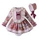Babies Lace Bow Clothing Set With Bow Top +Bloomers + Bonnet