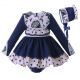 Latest Dark Blue Baby Girls Princess Clothing Set B353