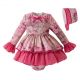 Spanish Flower Baby Girl Clothing Set With Bonnet B360