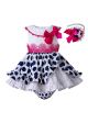 3 Pieces Babies Polka Dot Ruffled Boutique Cute Outfits + Polka Dot Bloomers + Hat
