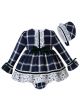 3 Pieces Party Babies Grid Layered Boutique Outfits + Bloomers + Hat