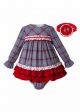 3 Pieces Autumn Ruffle Babies Party Layered  Dress + Bloomers + Hat