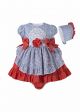3 Pieces Babies Dot Layers Embroidery England Style Outfit + Cute Bloomers + Hat