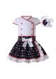 2021 New College Style V-neck White Shirt + Lace Trim Black Skirt + Headband