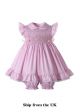 (UK Only) Cute Baby Girl's Pink Smocked Dress + Shorts
