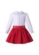 Boutique Girls Doll-Collar White Shirt + Red Princess Skirt +Hand Headband