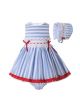 3 Pieces Baby Dress with Red Bows White Lace + Pants + Headband