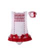 3 Pieces White Lace Baby Sleeveless Dress with Red Bows + Pants + Headband