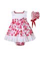 Infant Summer Square Collar Sleeveless Dress + Shorts + Hat