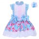 Blue Bow Summer Girls Flower Lace Dress  1310