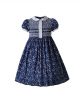 (USA ONLY)Single Breasted Doll Collar smocked  Dress