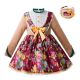 Flower Girls Printed Dresses With Headband