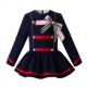 Autumn Royal Blue Girl Party Dress With Bows B314