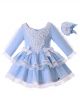 Light Blue Girl Party Dress With Headwear