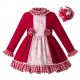 New Red Stereoscopic Flower Gird Girls Vintage Dress