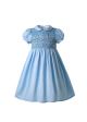 (USA ONLY)Blue Boutique Girls Doll Collar Handmade Embroidered Smocked Dresses