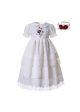 White Embroidery Doll Collar Communion Solid Party Layers Girl Long Dress With Headband 