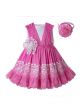 Newest Kids Party Pink Lace Sleeveless Flower Dress With Headband