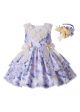 2020 Flowers Boutique Girls Ruffles England Style Layered Dress + Hand Headband