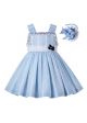 Light Blue Summer Girls Ruffles Girls Boutique Dress + Hand Headband