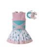 Light Pink Pattern Printed Lolita Style Princess Dress + Hand Headband