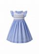 Girls Short Sleeves Smocking Dress