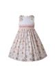 Floral Smocking Pleated Dress
