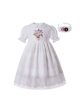 White Lace Embroidered Flower Princess Dress + Hand Headband