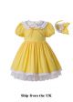 (UK ONLY)Easter Vintage Girls Yellow Dress + Hand Headband