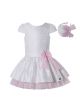 Girls Summer Sweet Pink Chiffon Dresses + Pink Chiffon Bows + Headband