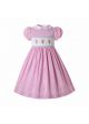 Pink Girl's Smocked Dress Ice Cream Pattern
