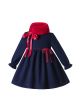 Winter Vintage Girls Blue dress With Bow