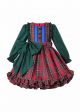 Winter Girls  Ruffle Plaid Dress with Green Bows
