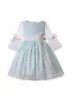 Sweet Princess Light Green Dress Half Sleeve Lace A-Line Flower