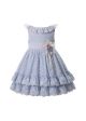 Blue Lace chiffon Girls Sleeveless Dress