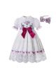 Princess Summer Short Sleeve Exquisite Lace White Summer Dress + Headband