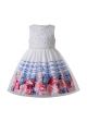 Summer Sleeveless Printed Girls White Dress