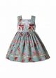 Summer New Green Sleeveless Square Collar Girls Sweet Dress with Bows