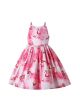 (ONLY 2Y 3Y left) Pink Flamingo Patterns Summer Girls Dress