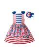 Summer Sleeveless Knee-length A-line Worsted Dress + Handmade Headband