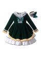 (USA ONLY)Double-layered Collar Girls Dress + Handmade Headband