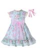 Easter Eid New Girls Dress with Pink Floral Bow + Headband