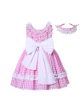 Girls Summer Pink Plaid Dress + Handmade Headband